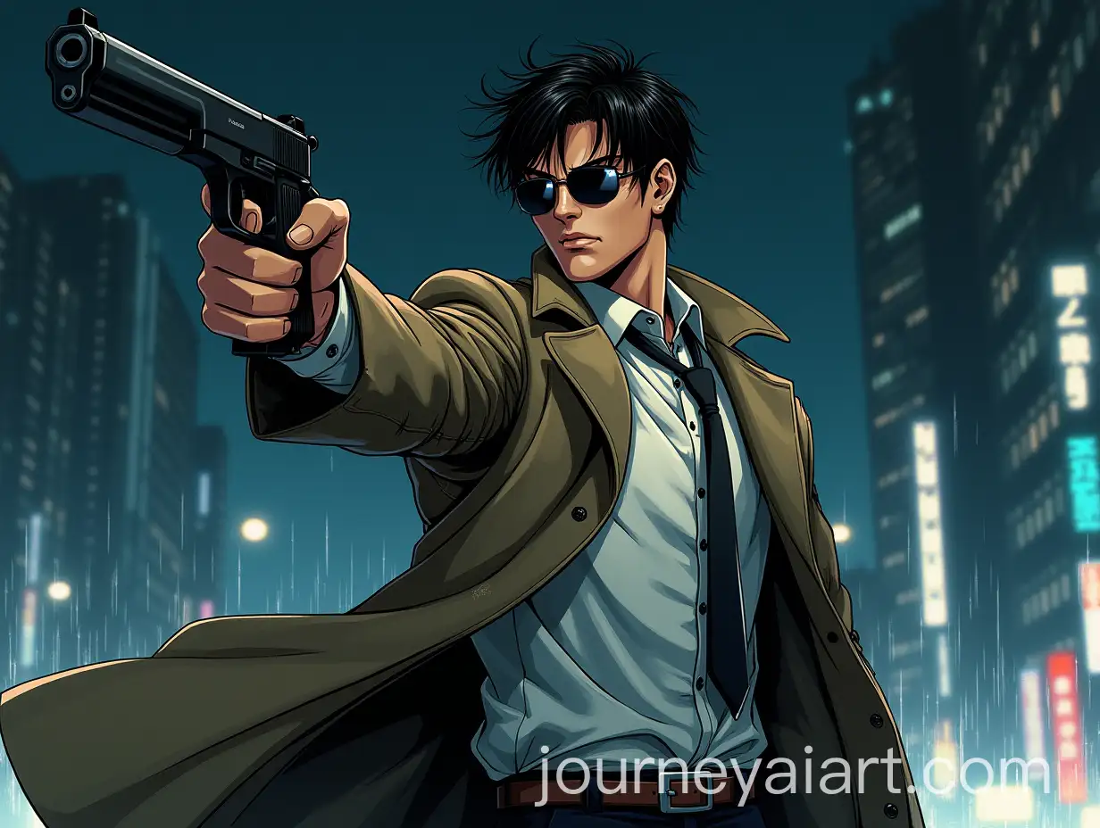 Manga-Style-Action-Scene-with-Solitary-Male-Hero-in-Trench-Coat