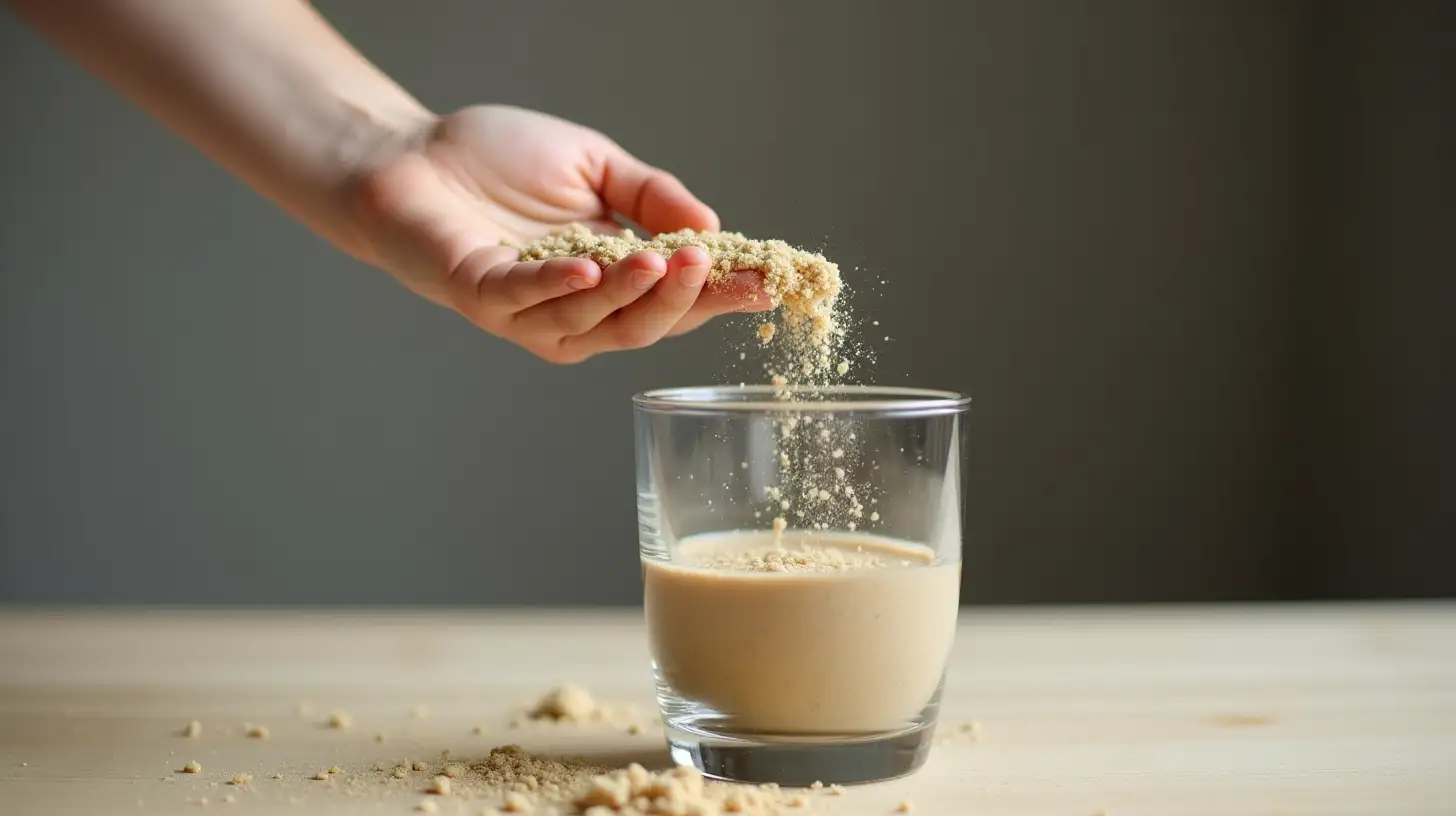 Youth Tossing Sand into Water in a Glass