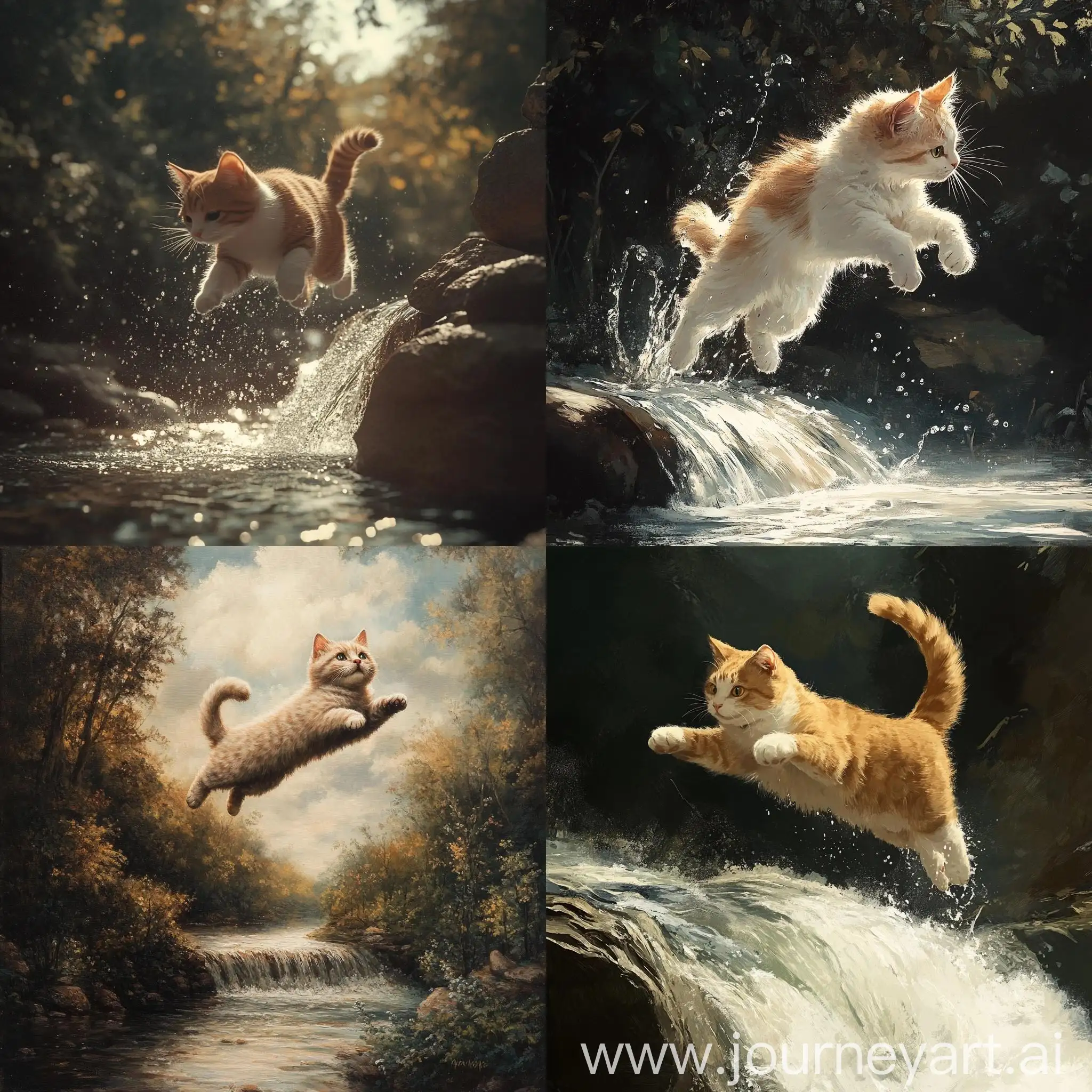 Adventurous-Cat-Leaps-Over-Serene-River