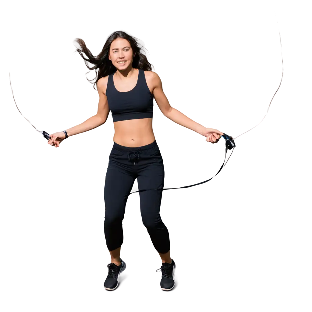 Young-Woman-Jumping-Rope-PNG-Image-with-Transparent-Background-for-Versatile-Use