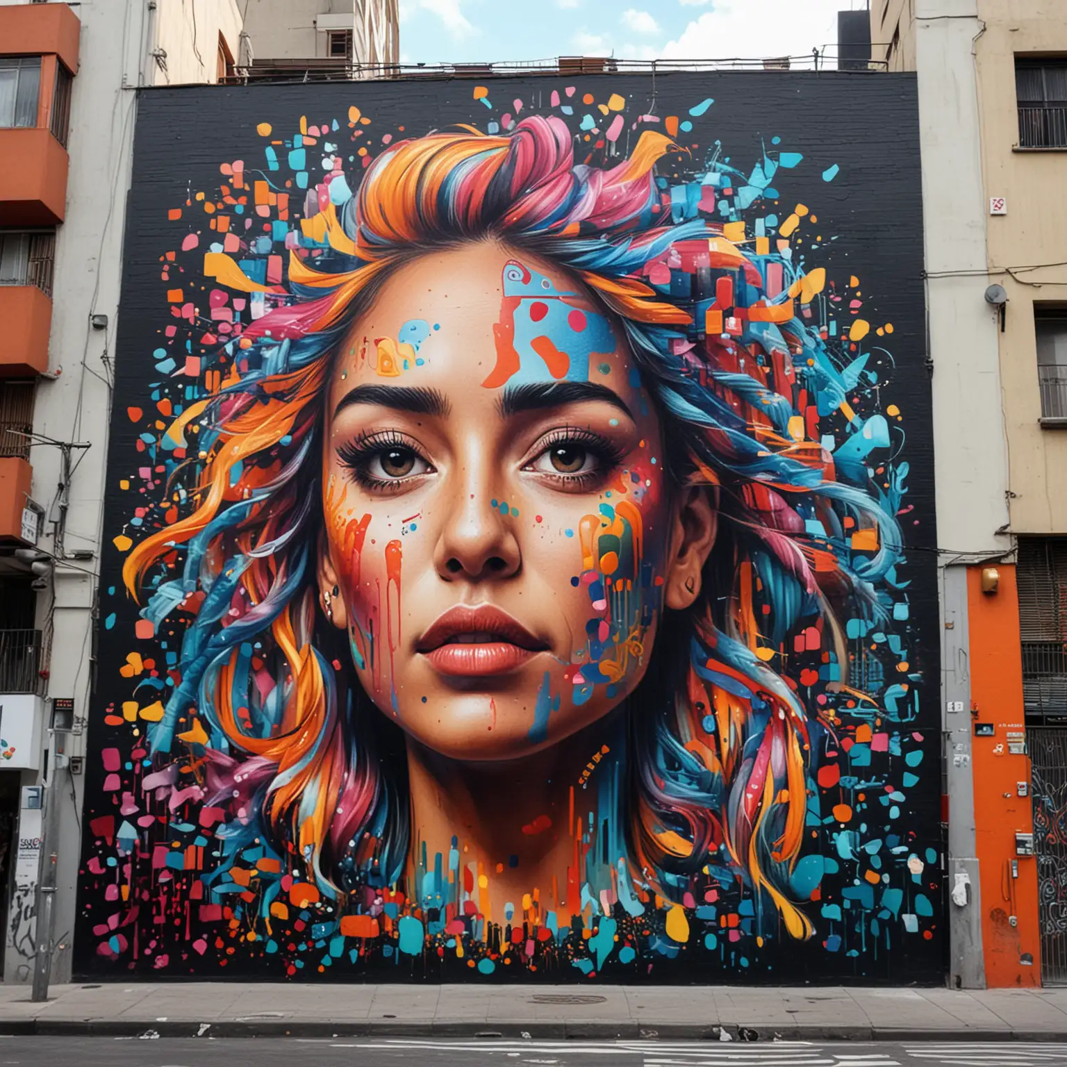 Urban Mural Vibrant Street Art for CDMX