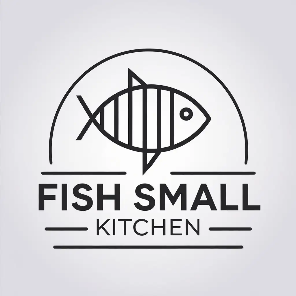 LOGO Design for Fish Small Kitchen Minimalistic Fish Symbol for the Restaurant Industry