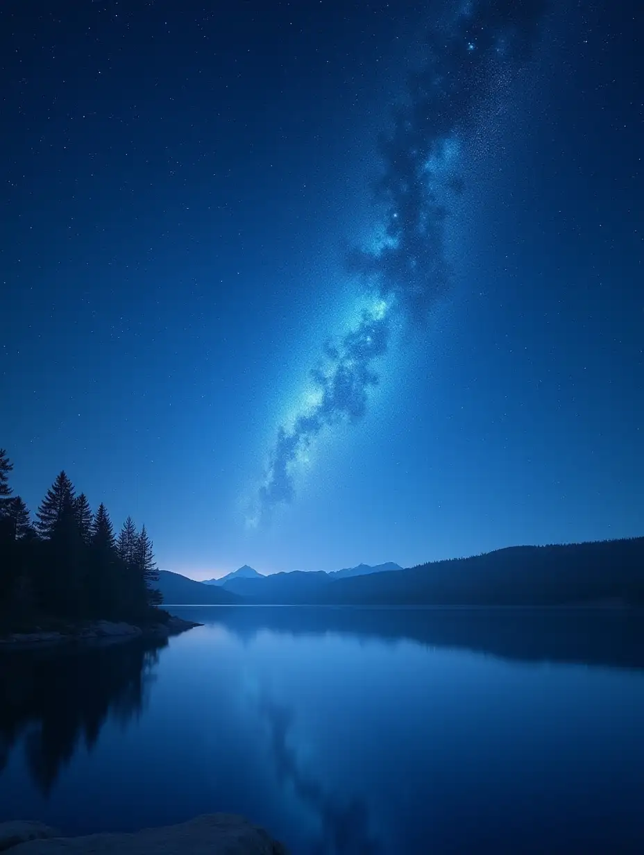 universe, Pleiades star cluster, blue, lake, summer, high quality,