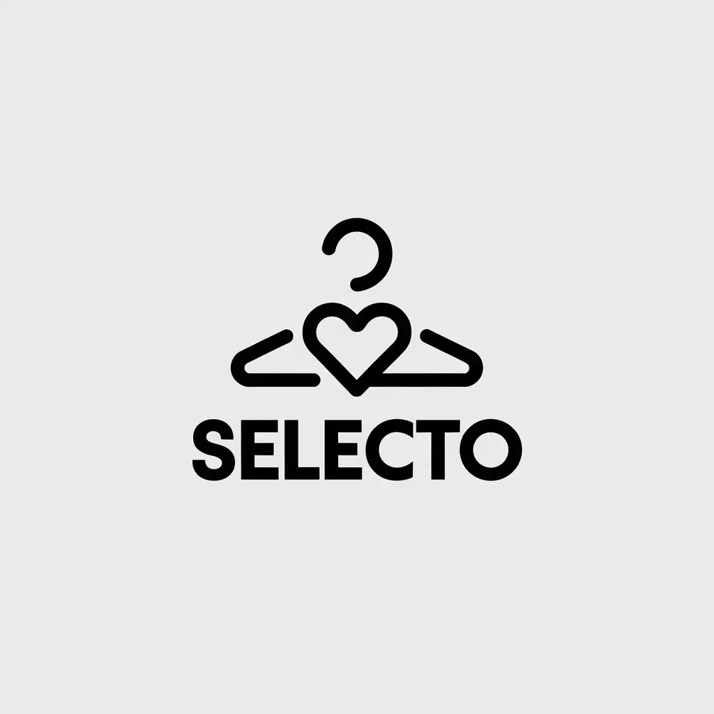 LOGO Design for Selecto Minimalistic Heart Hanger Symbol on Clear Background