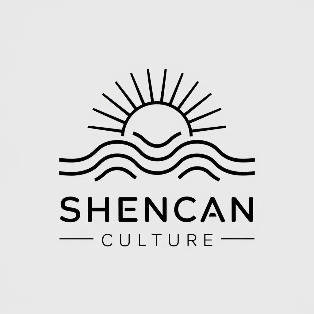 a vector logo design,with the text "Shencan Culture", main symbol:rising sun,Minimalistic,be used in Others industry,clear background