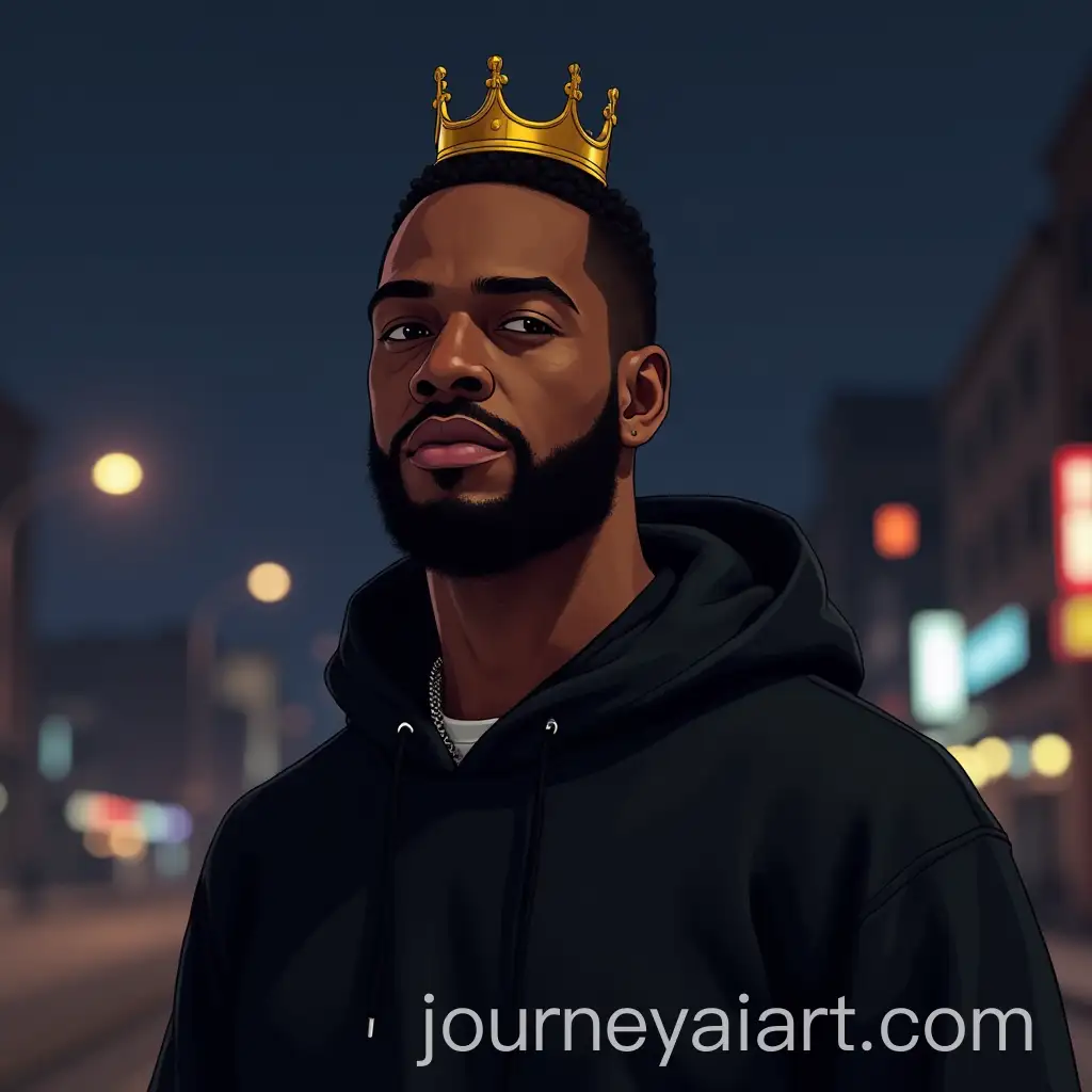 Kendrick-Lamar-in-GTA-V-Style-Against-a-Nighttime-Compton-Backdrop
