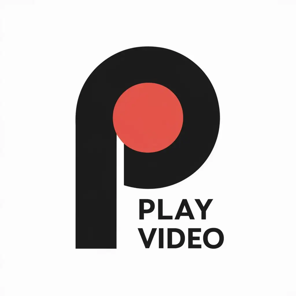 LOGO Design For P Play Video Symbol with Clear Background