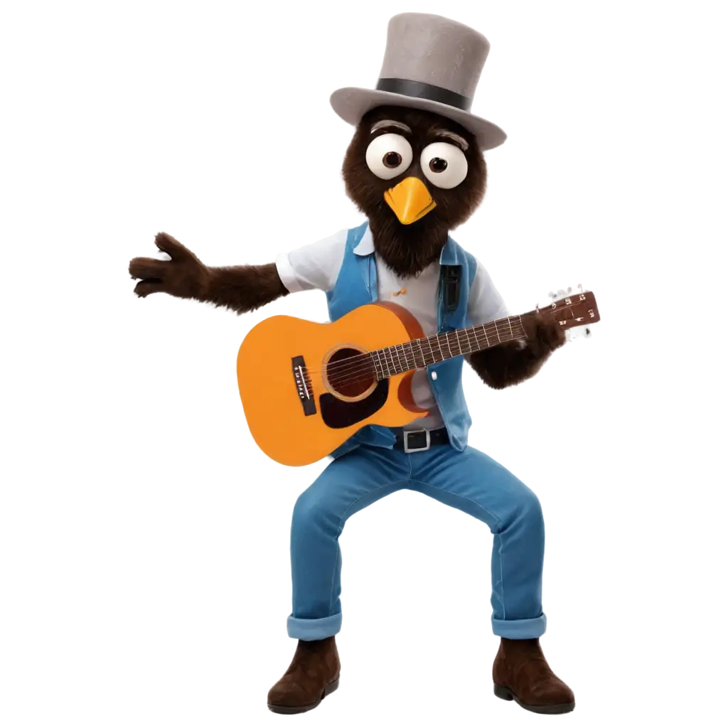 PNG-Image-of-a-Bird-Playing-Guitar-Perfect-for-Creative-Projects-and-Digital-Art