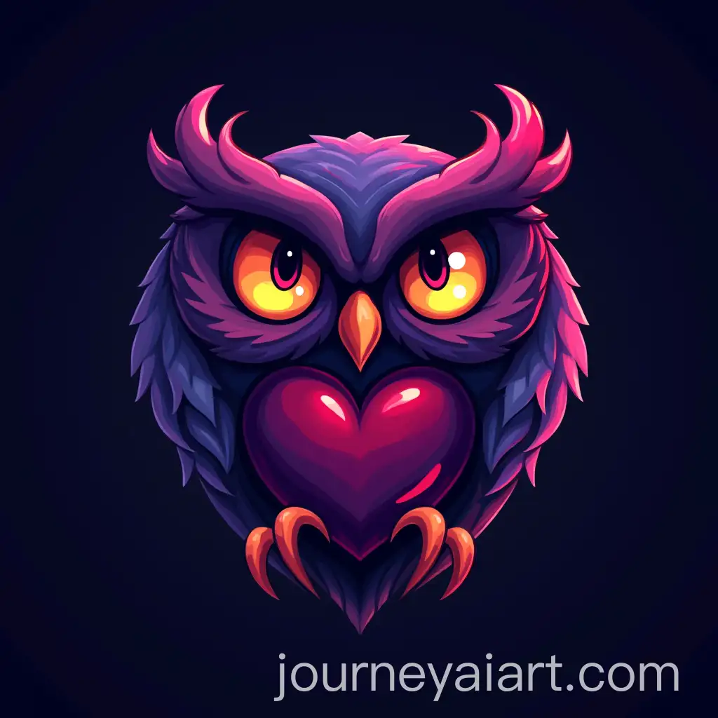 Nocturnal-Owl-Head-Heart-Emote-in-Vibrant-Purples-Blues-Greens-Reds-and-Blacks