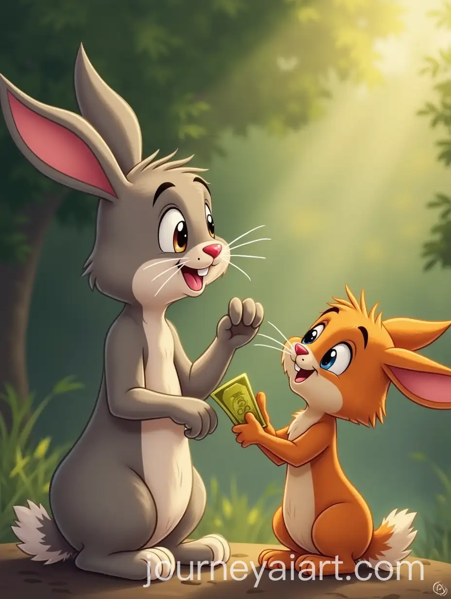 Father-Rabbit-and-Tigo-with-Curiosity-and-a-Bill