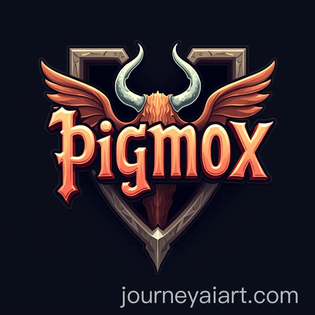 Epic-Medieval-3D-CartoonStyle-Logo-Design-with-Pigmox-Wordmark