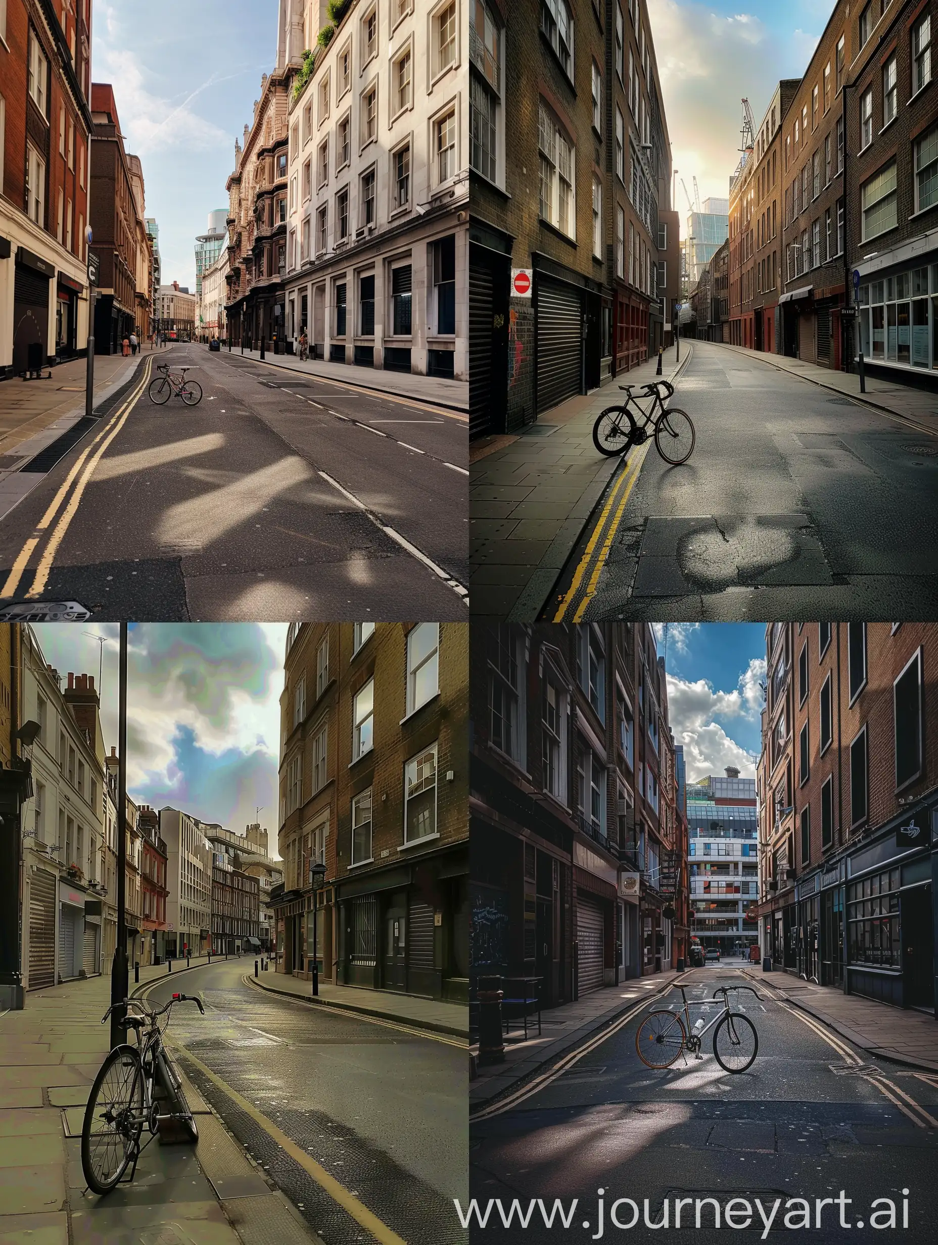 Photorealistic-Phone-Photo-of-Bicycle-in-Empty-London-Street