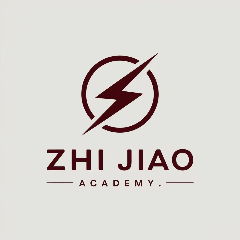 LOGO-Design-for-Zhi-Jiao-Academy-Lightning-Symbol-in-Dark-Red-on-a-Minimalistic-Clear-Background