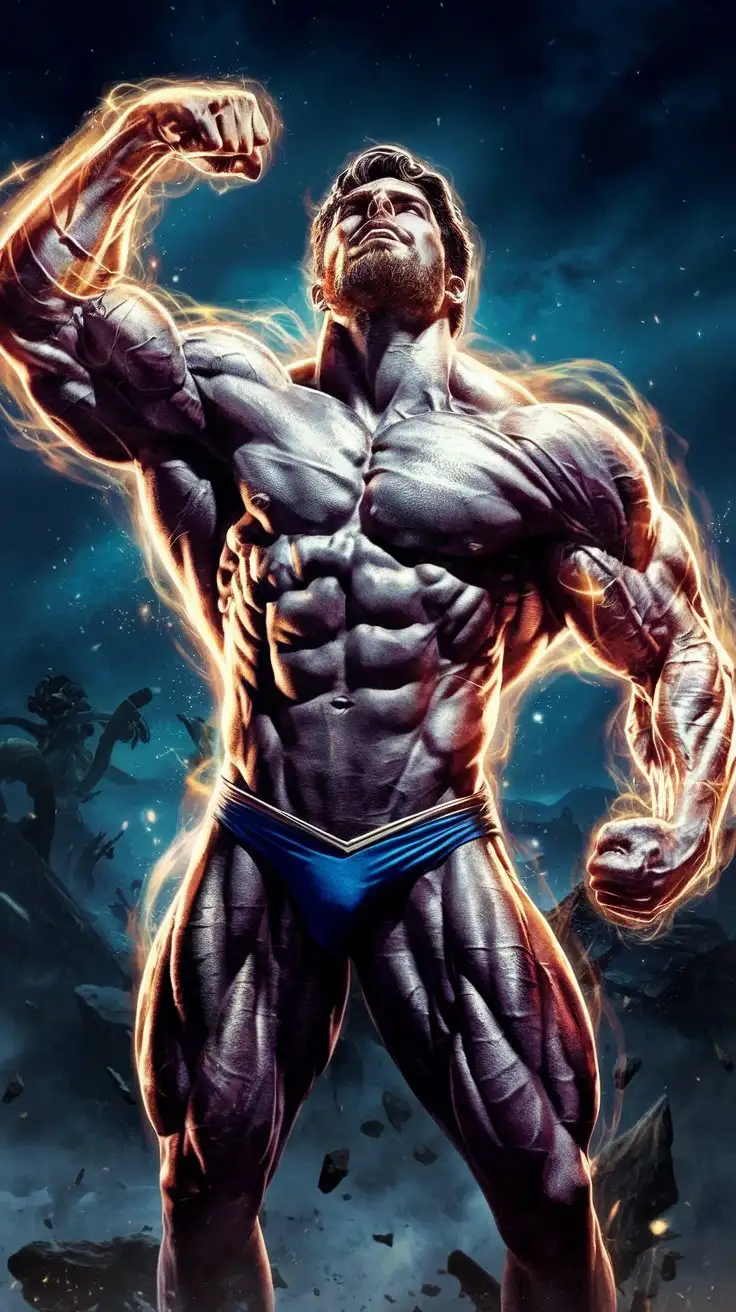 Mighty-Superhero-Transformation-Muscular-Man-Gaining-Godlike-Powers