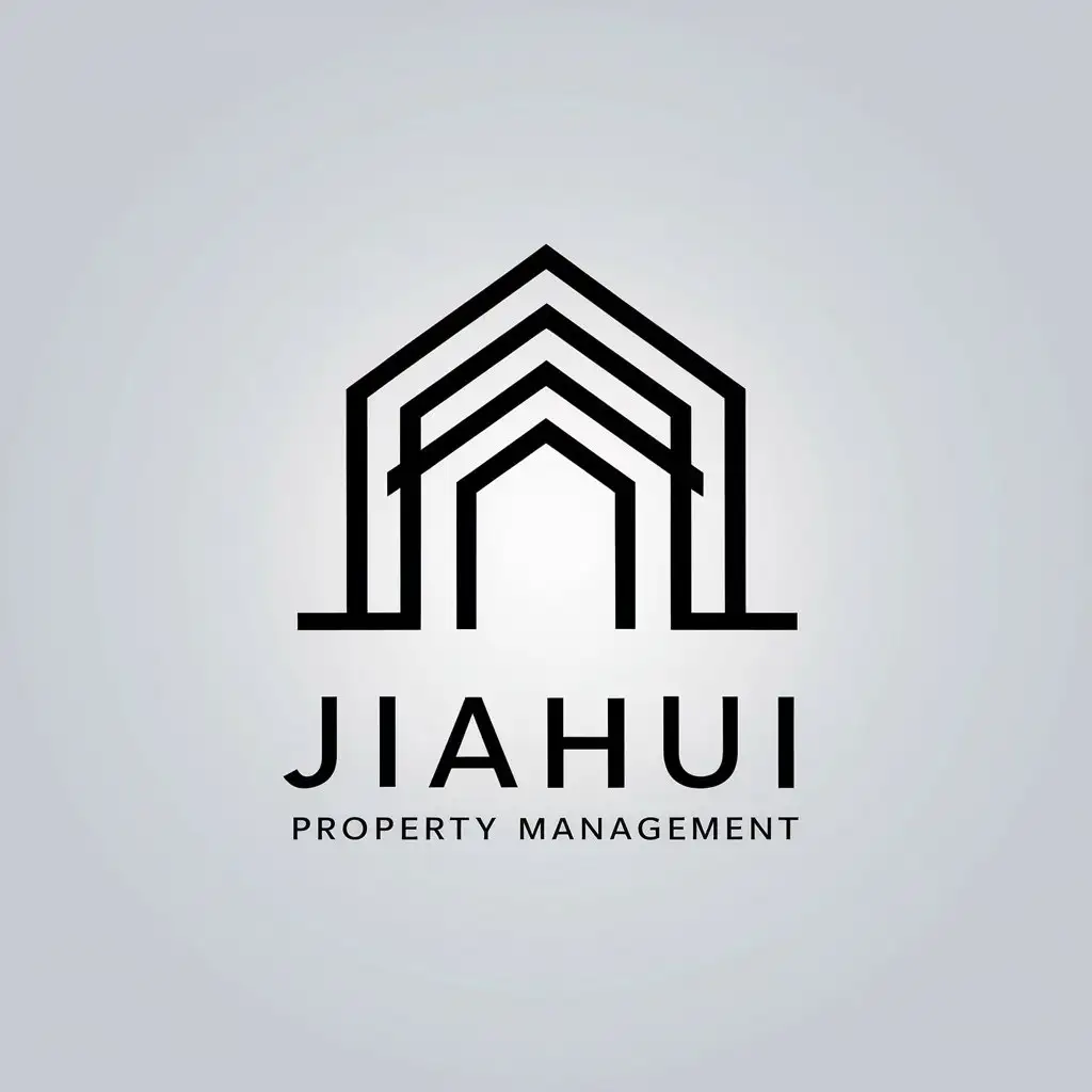 a vector logo design,with the text "Jiahui Property Management", main symbol:top-notch,Minimalistic,be used in property industry,clear background