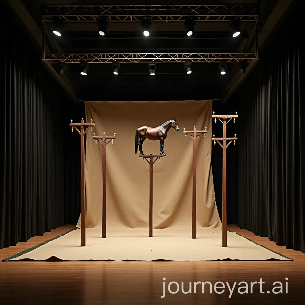 Dramatic-Stage-Setup-with-Electric-Poles-and-Suspended-Horse