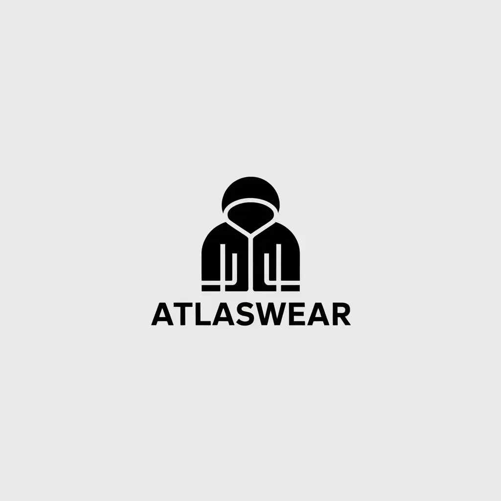 LOGO Design for ATLASWEAR Minimalistic Hoodie Symbol with Clear Background