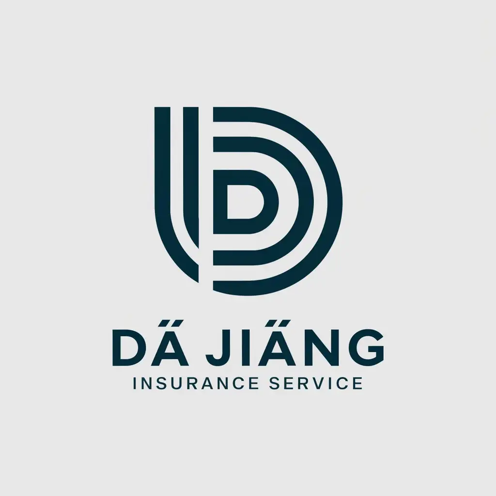 a vector logo design,with the text "Dà Jiāng insurance service", main symbol:DAJIANG,Moderate,be used in Finance industry,clear background