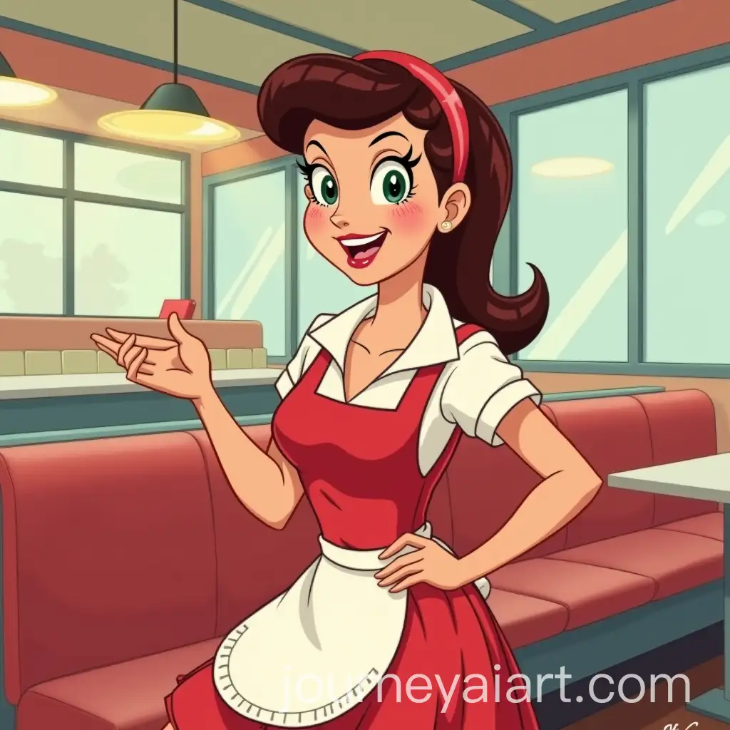 Nostalgic-90s-Cartoon-Diner-Waitress-Serving-with-Retro-Charm