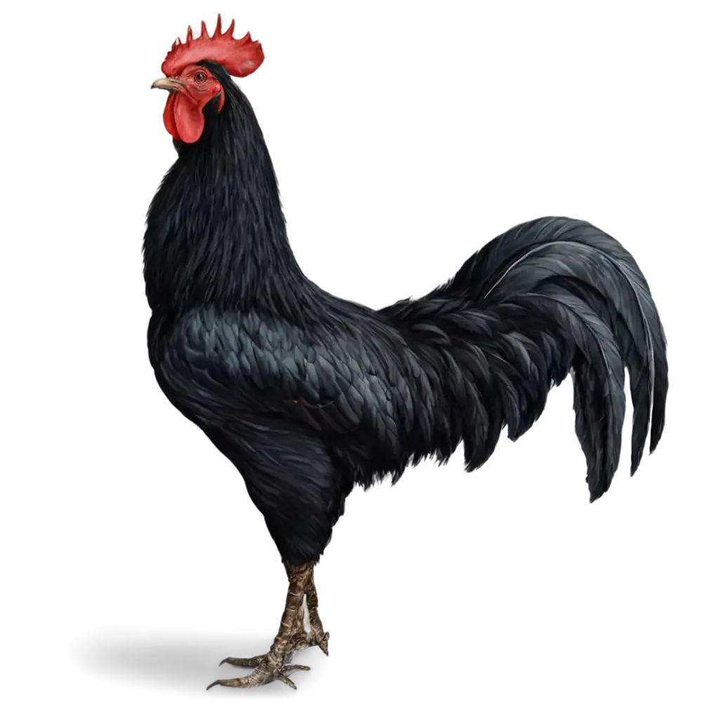 HighQuality-Black-Rooster-PNG-Image-for-Versatile-Use