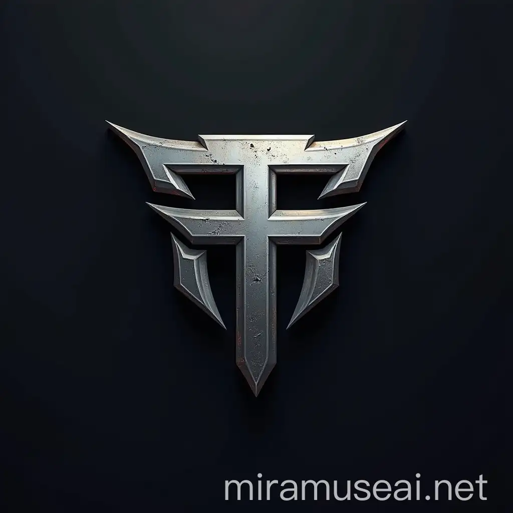 Symbolic Logo Design for Fallen 4 in Metallic Grey