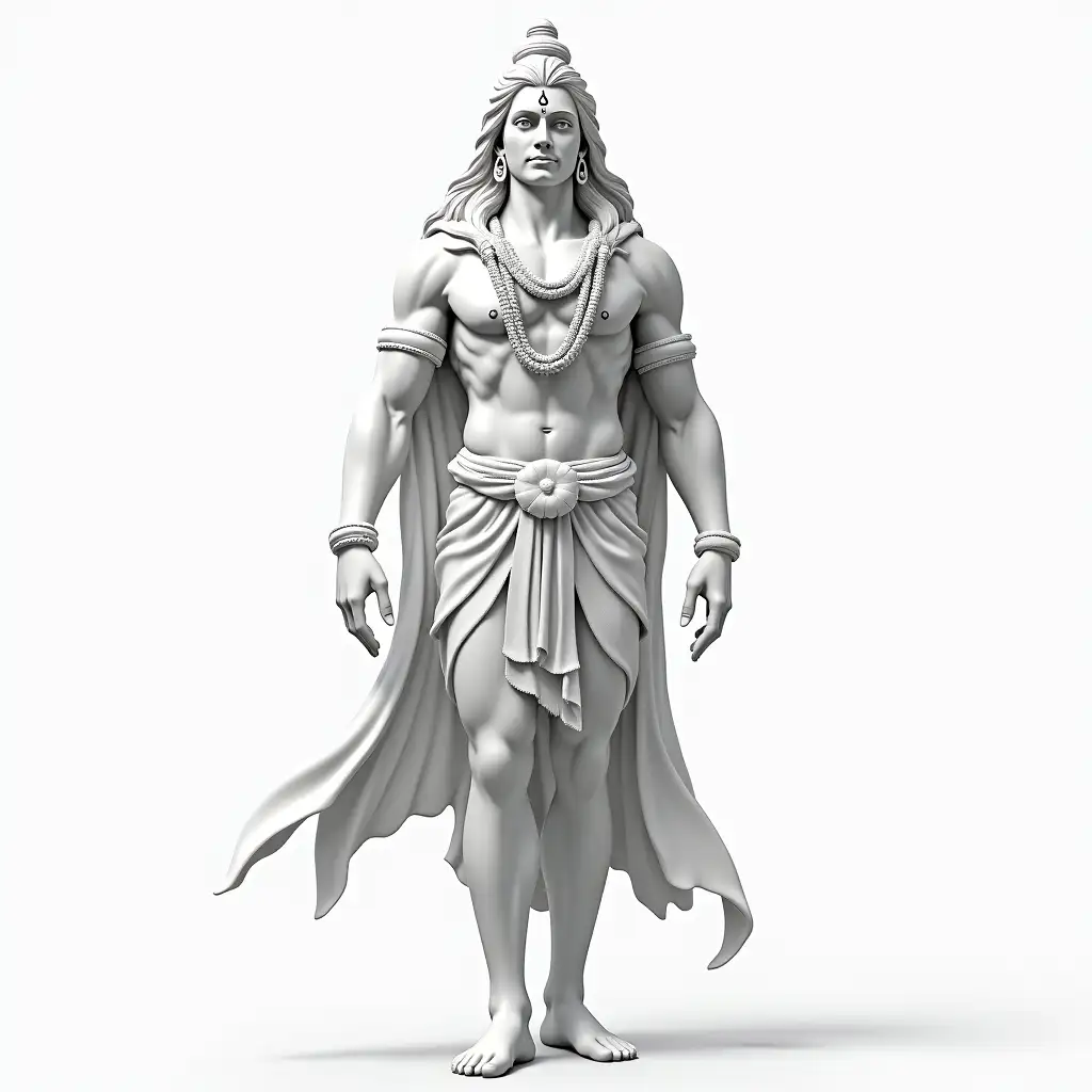 Giant white skin lord Shiva transparent background PNG file