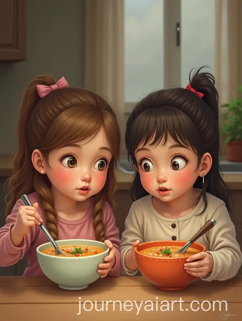 Two-Sisters-Enjoying-Soup-Together
