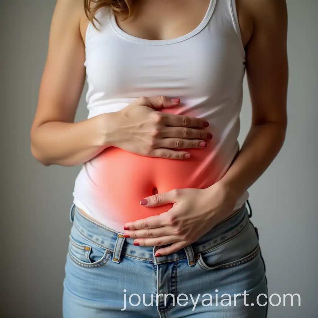 Woman-Experiencing-Premenstrual-Syndrome-with-Hand-on-StAI-Image-Prompt-Expansionomach