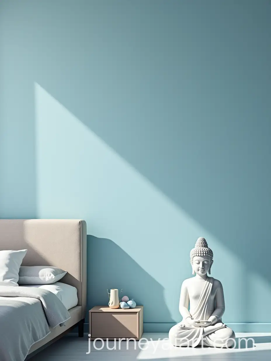 Tranquil-Bedroom-Wall-with-Sleeping-Buddha-Statue