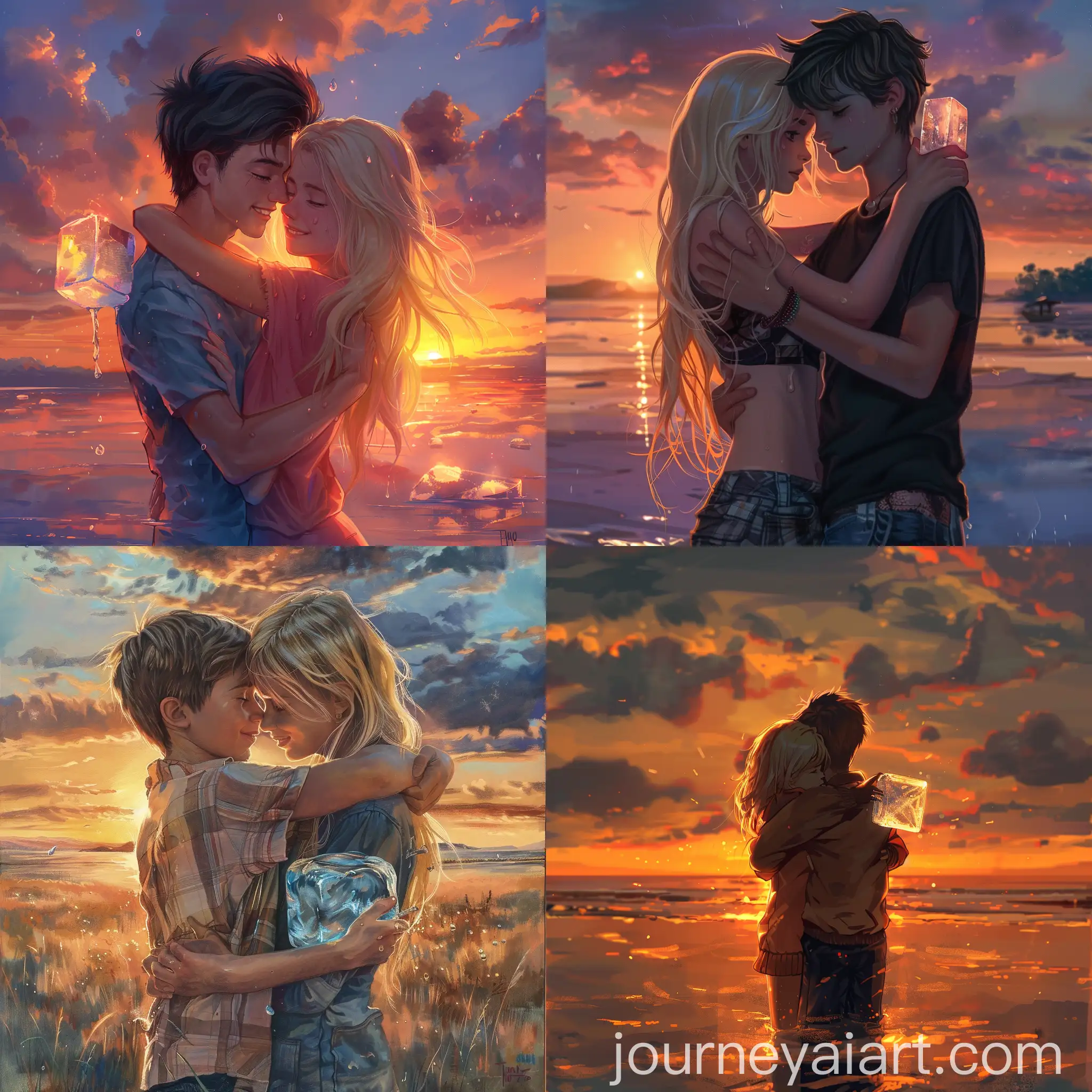 Children-Hugging-at-Sunset-with-Ice-Cube