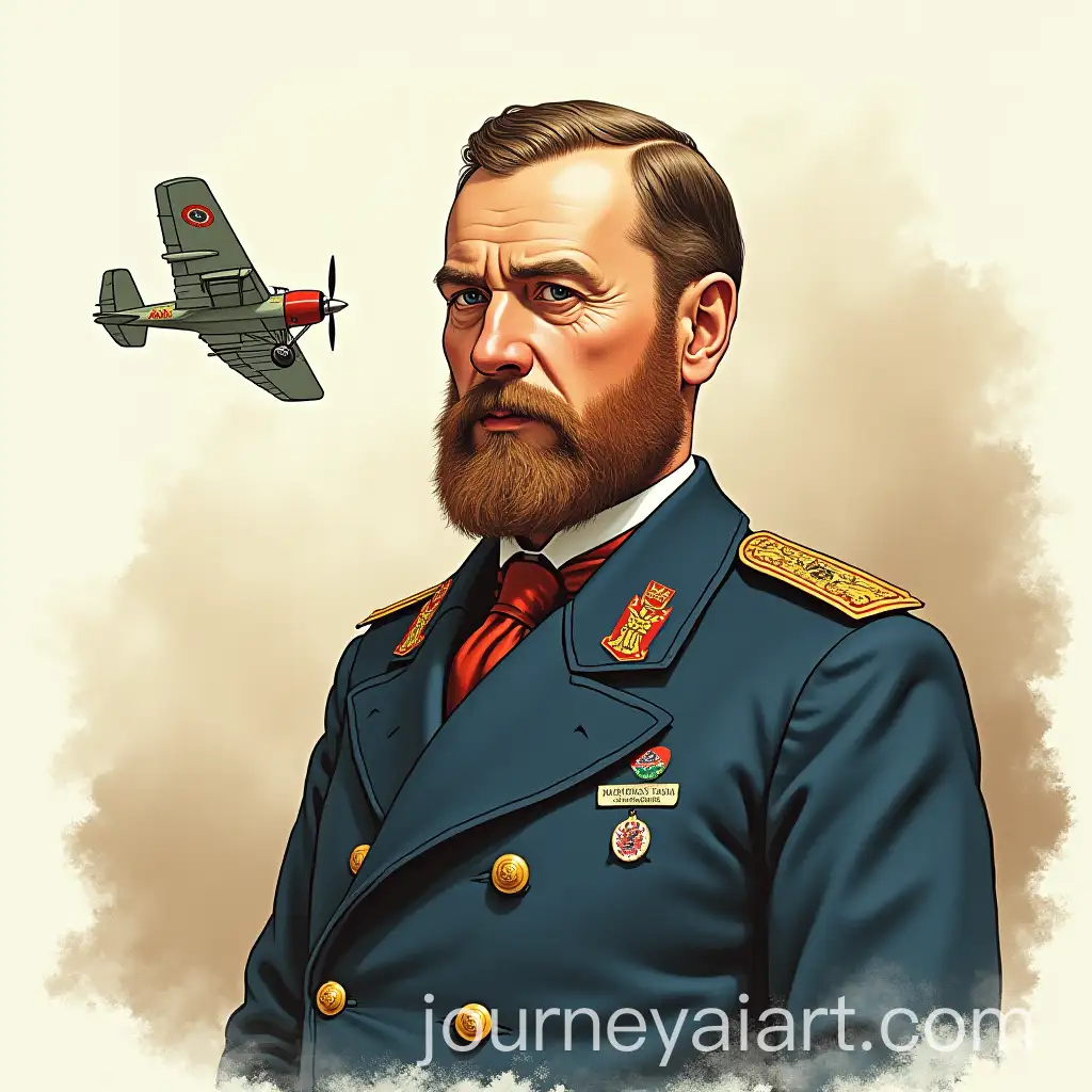 Illustration-of-Alexander-Fyodorovich-Mozhaysky-with-AR1-Airplane