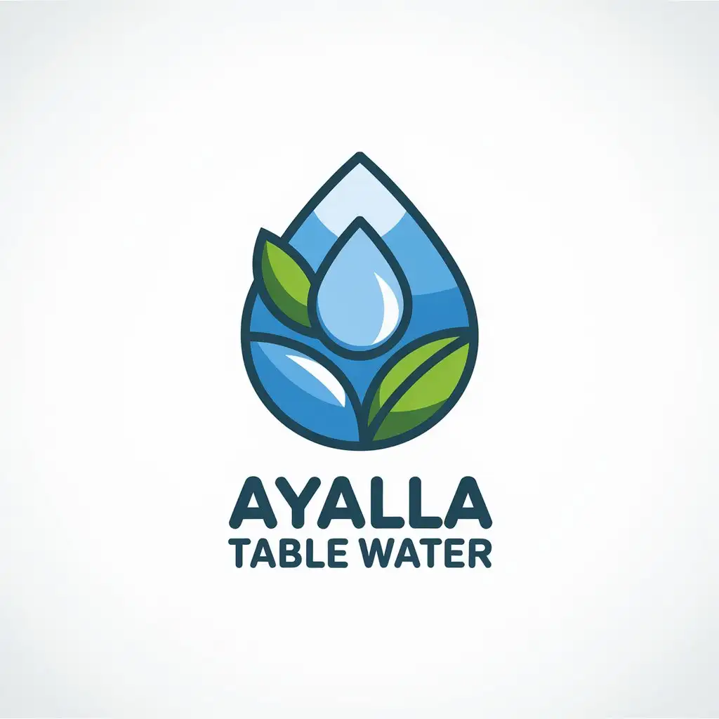 LOGO Design for Ayalla Table Water Water Droplet Symbol with Green Touch and Clear Background