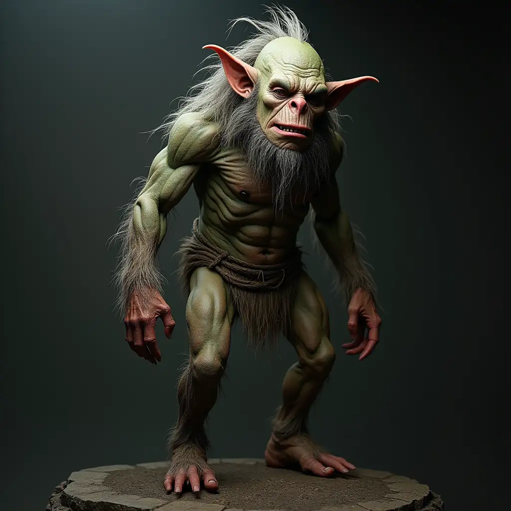 Ultradetailled hyperrealistic troll 20 meters with impeccable attention to texture, surfaces and lighting, to give depth, dimension and a photorealistic appearance.