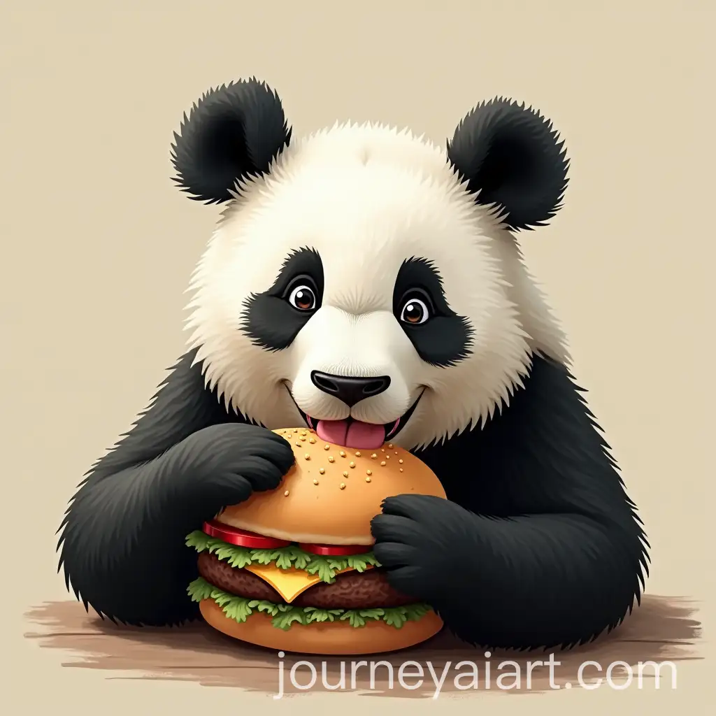 Panda-Enjoying-a-Sandwich-in-a-Lush-Forest-Setting