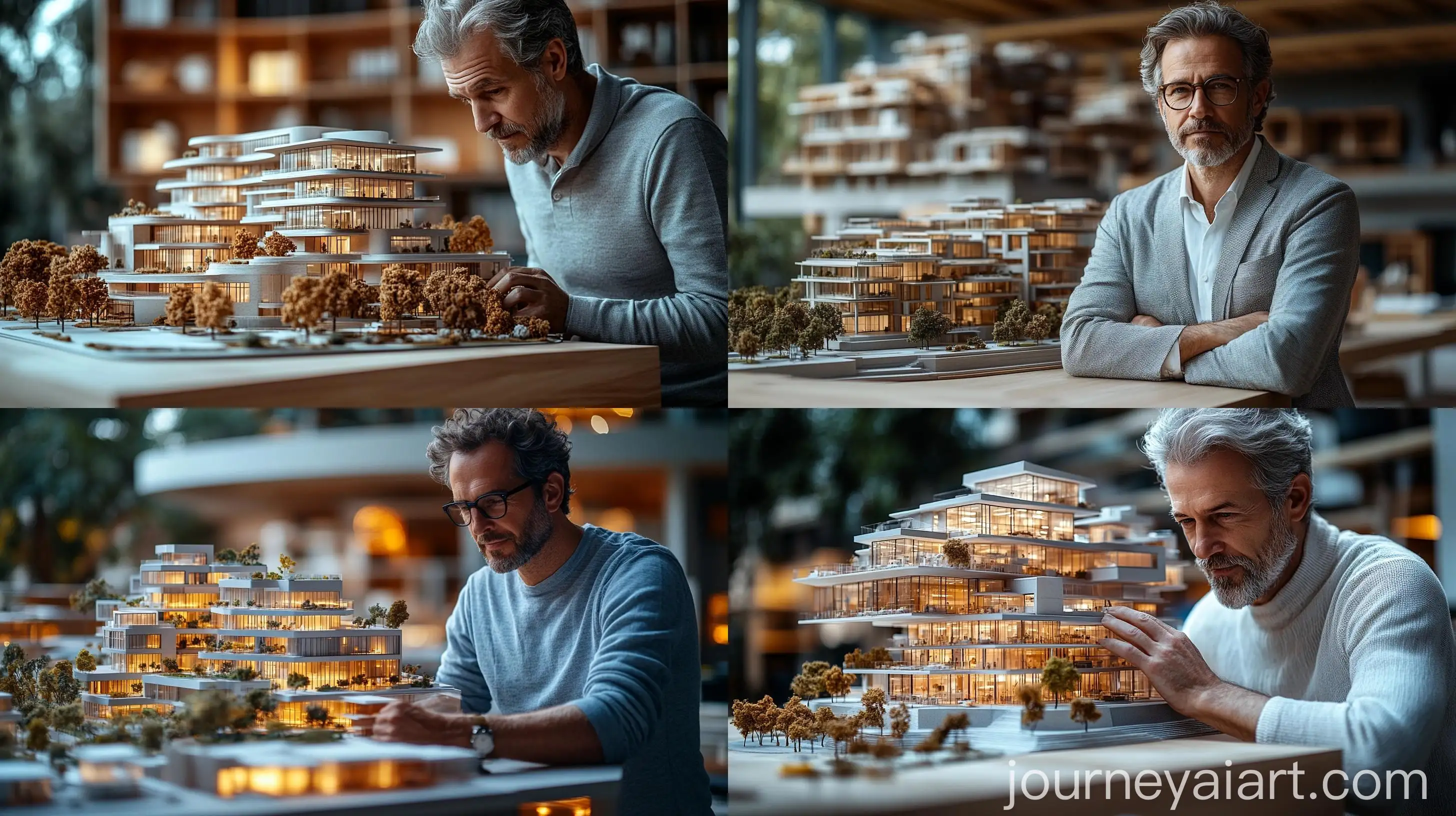Architect-Presenting-New-Business-Office-Complex-Model