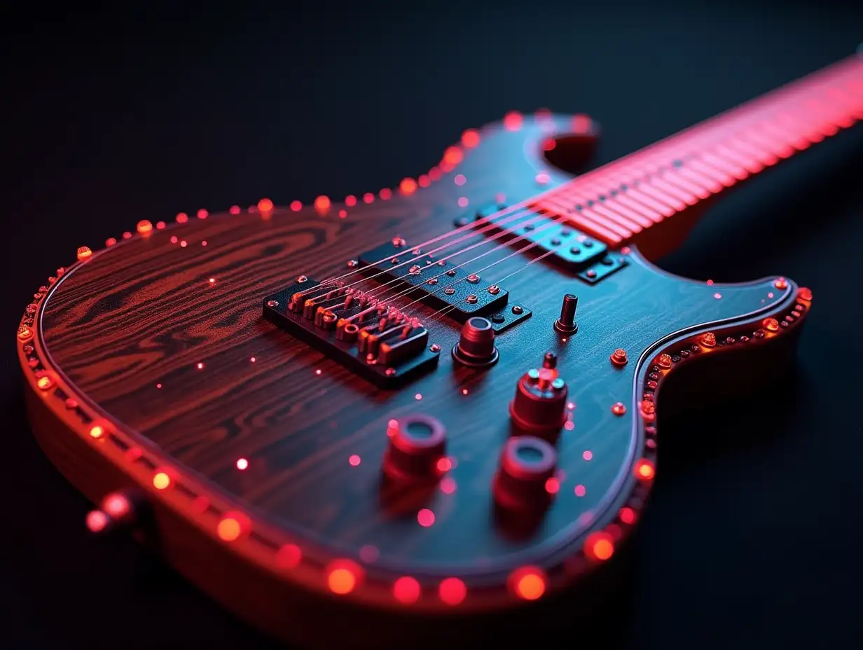 create a beautiful electric guitar 4K resolution