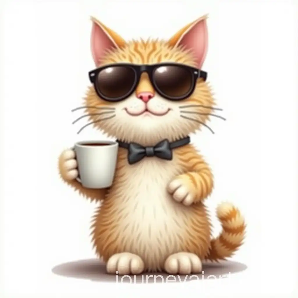 Quirky-Cat-with-Coffee-and-Sunglasses-Tshirt-Print-Design