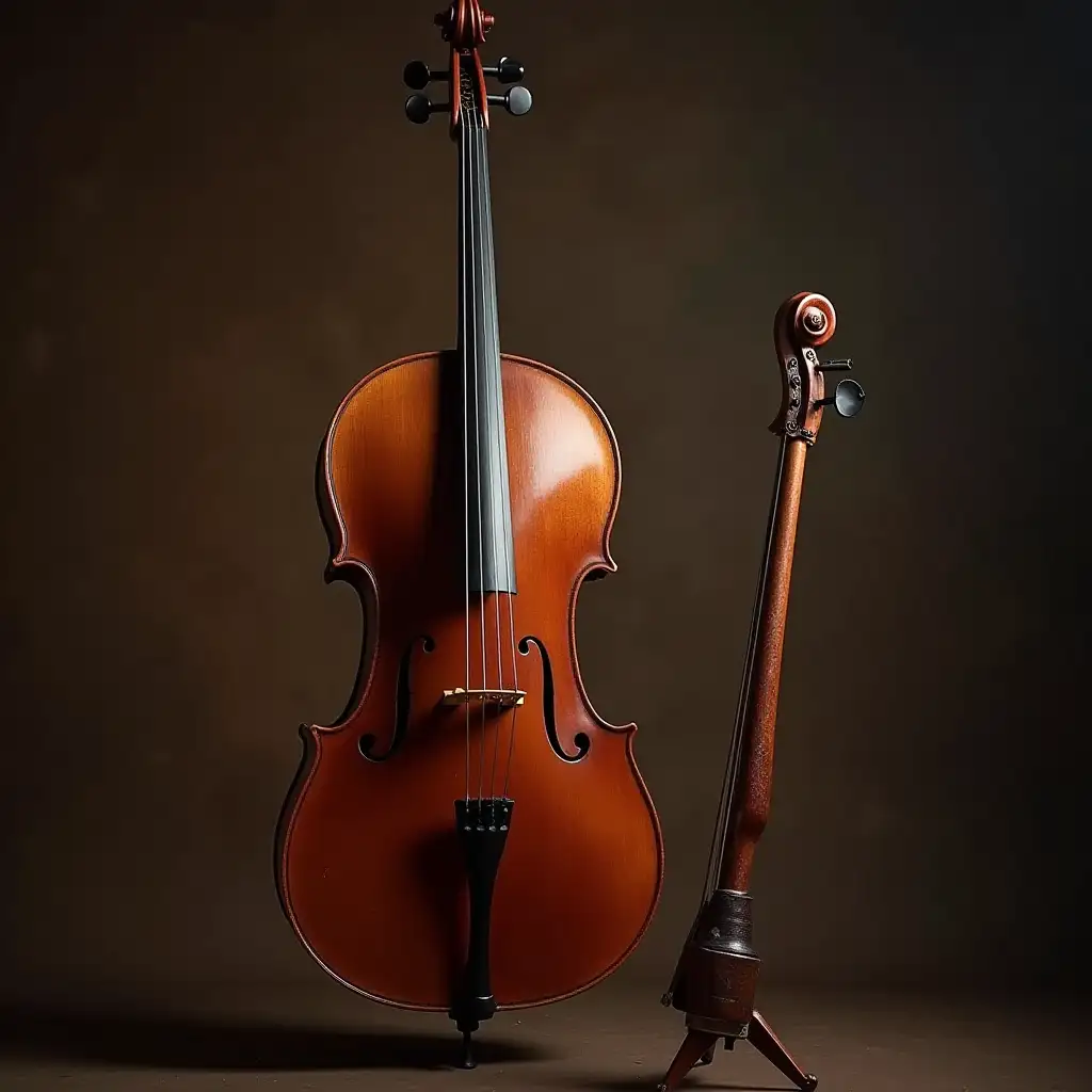 A instrument and a cello