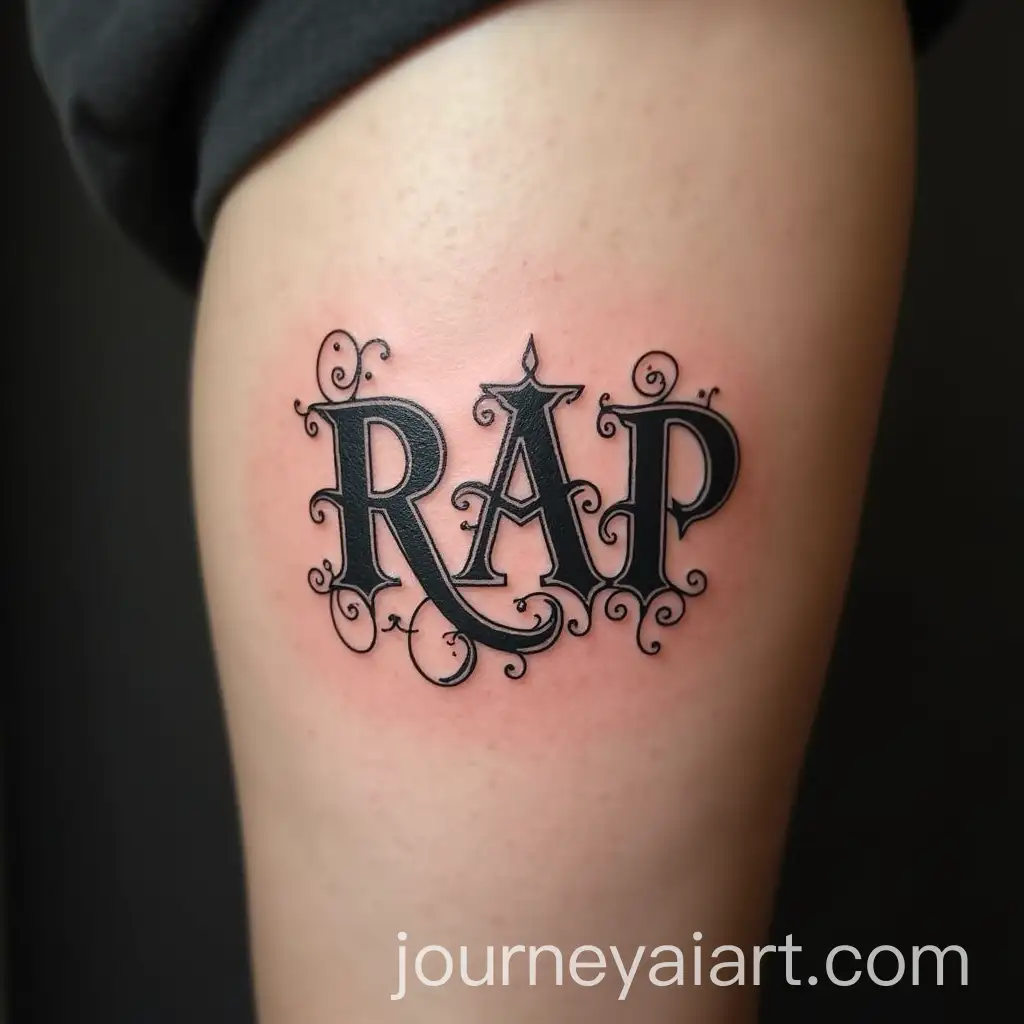Fine-Art-Tattoo-Design-of-the-Word-RAP-in-Elegant-Style