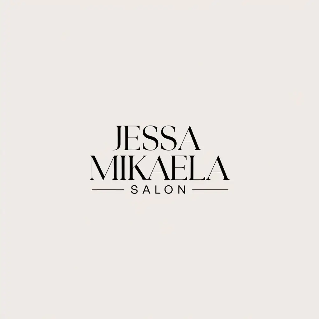 LOGO Design for Jessa Mikaela Salon Minimalistic TextBased Design for Beauty Spa Industry