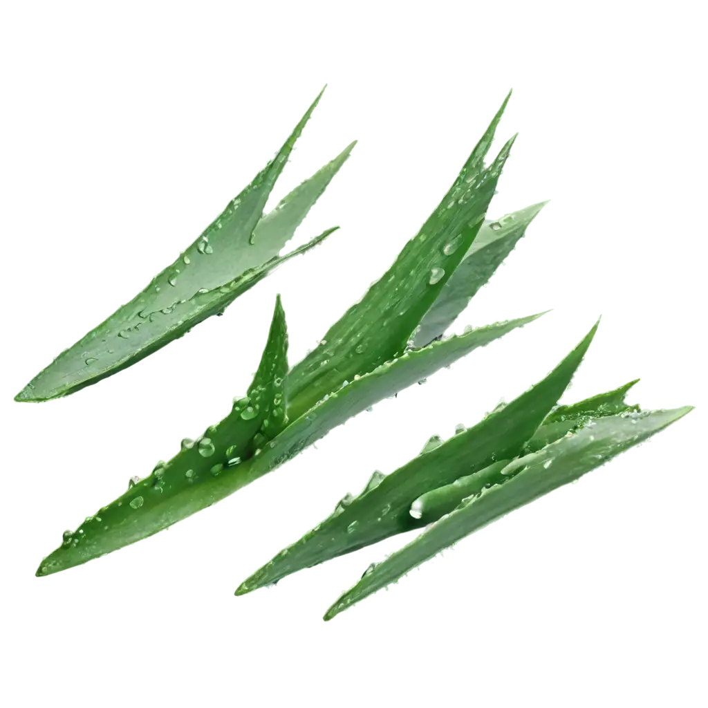 Aloe-Leaves-with-Drops-of-Water-PNG-HighQuality-Transparent-Image-for-Various-Applications