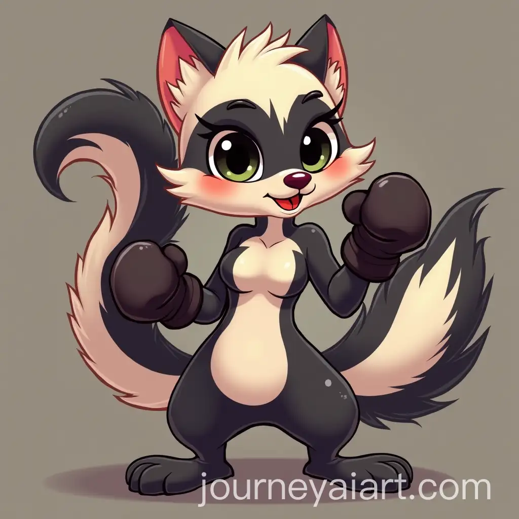 Cartoon-Skunk-with-Boxing-Gloves