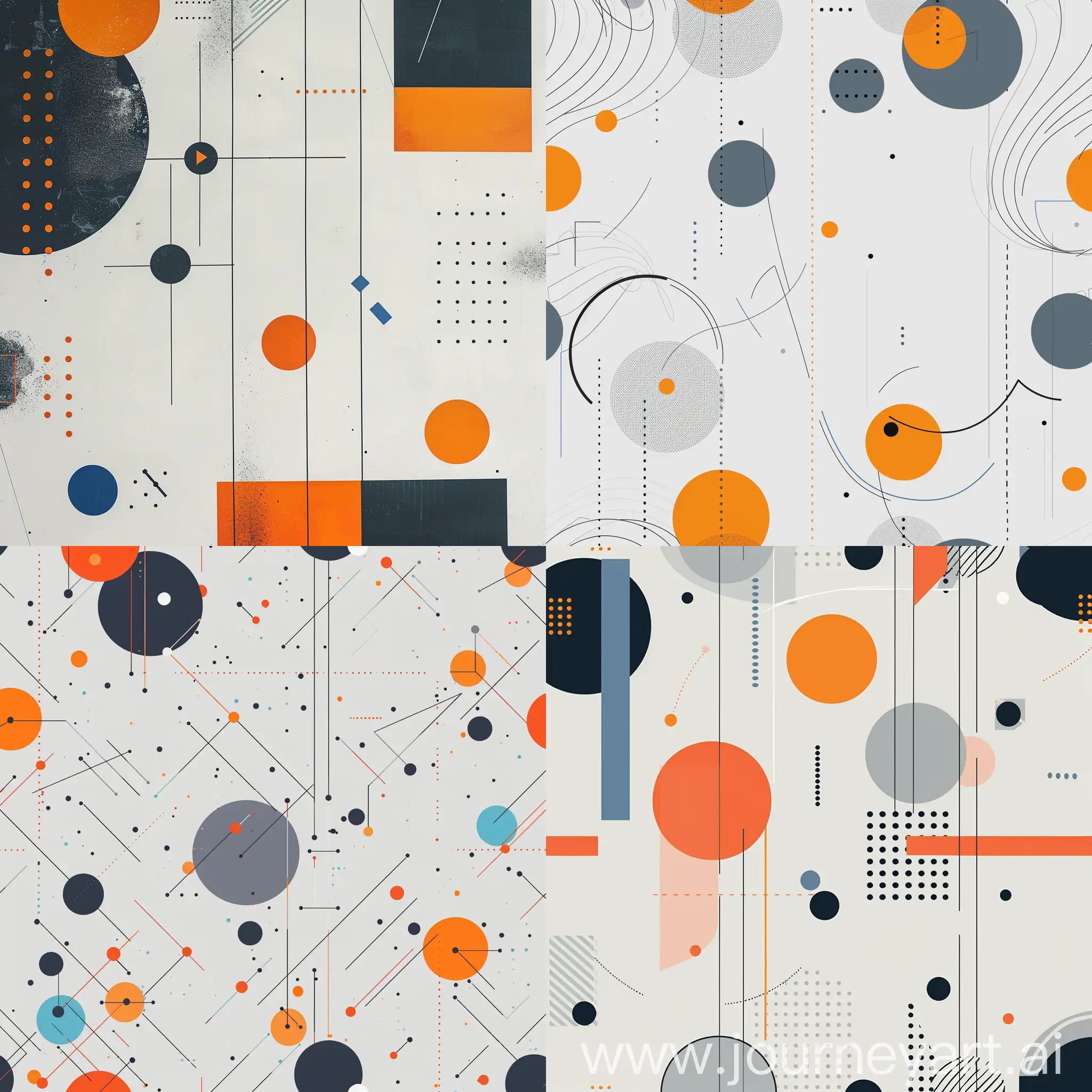 Minimalistic-LightGray-Wallpaper-with-Orange-and-Blue-Geometric-Patterns