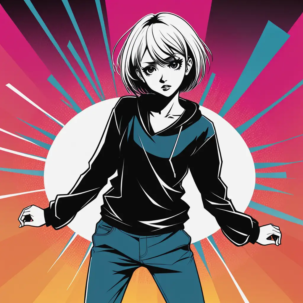 Powerful Dance Pop Manga Style Album Cover