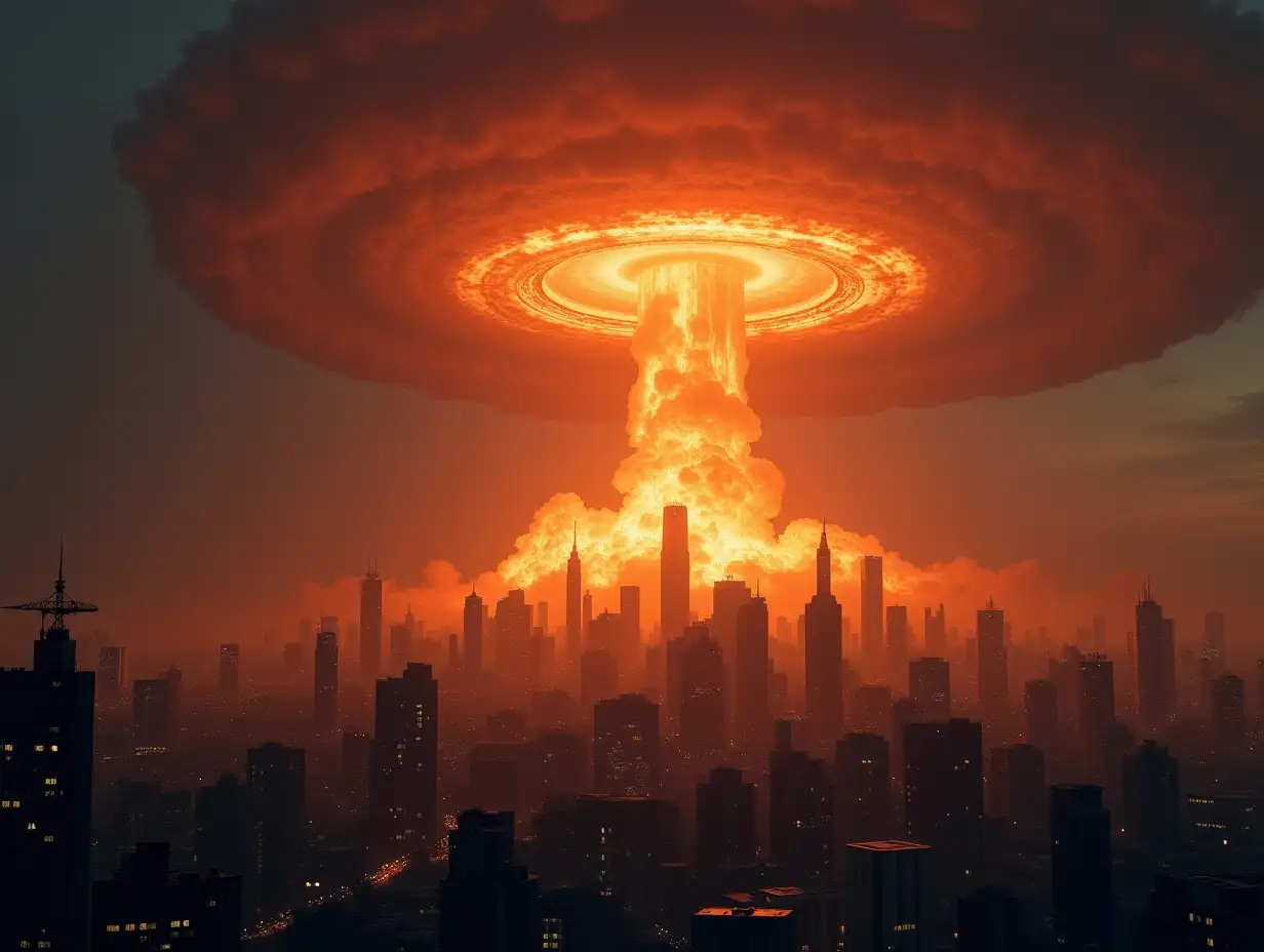 city during a nuclear destruction of ufo