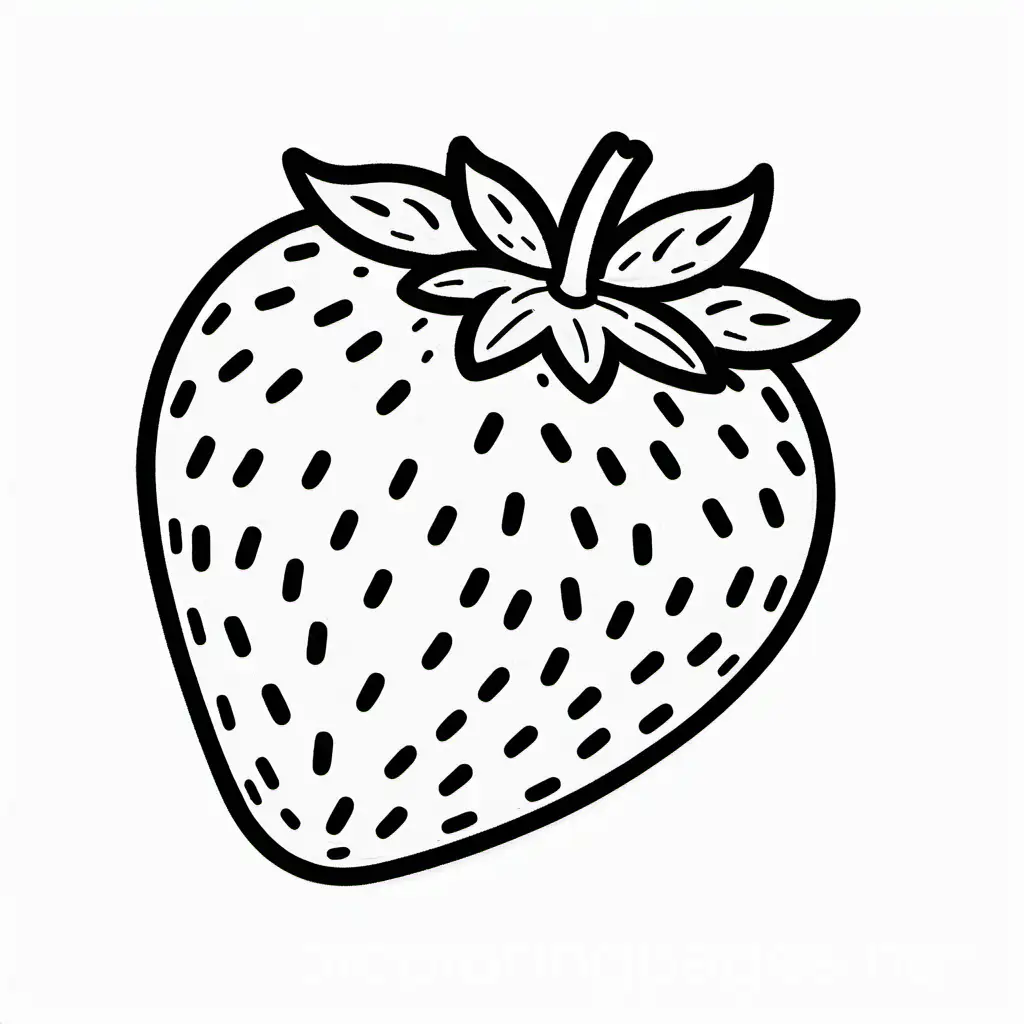 Line-Art-Strawberry-Coloring-Page-on-White-Background