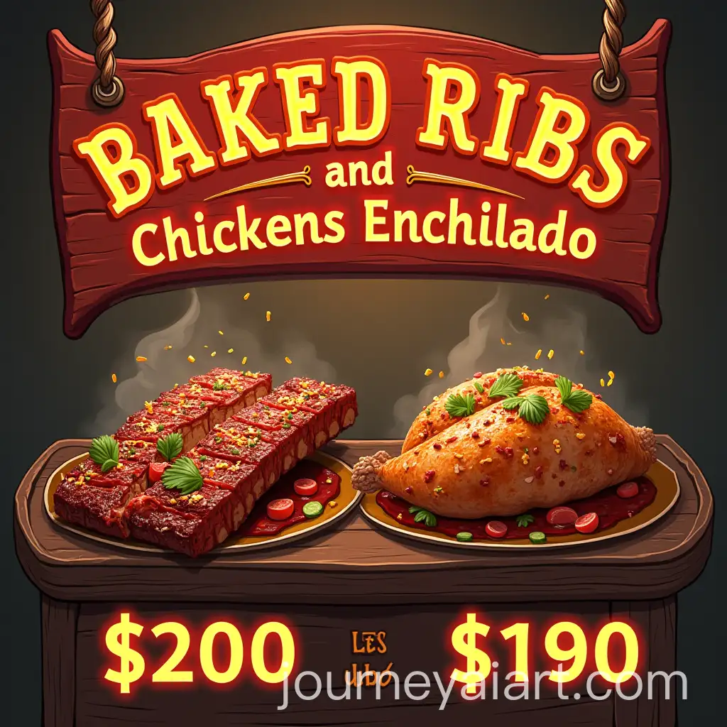 Baked-Chicken-and-Enchilada-Ribs-Business-Sign-with-Pricing-Details
