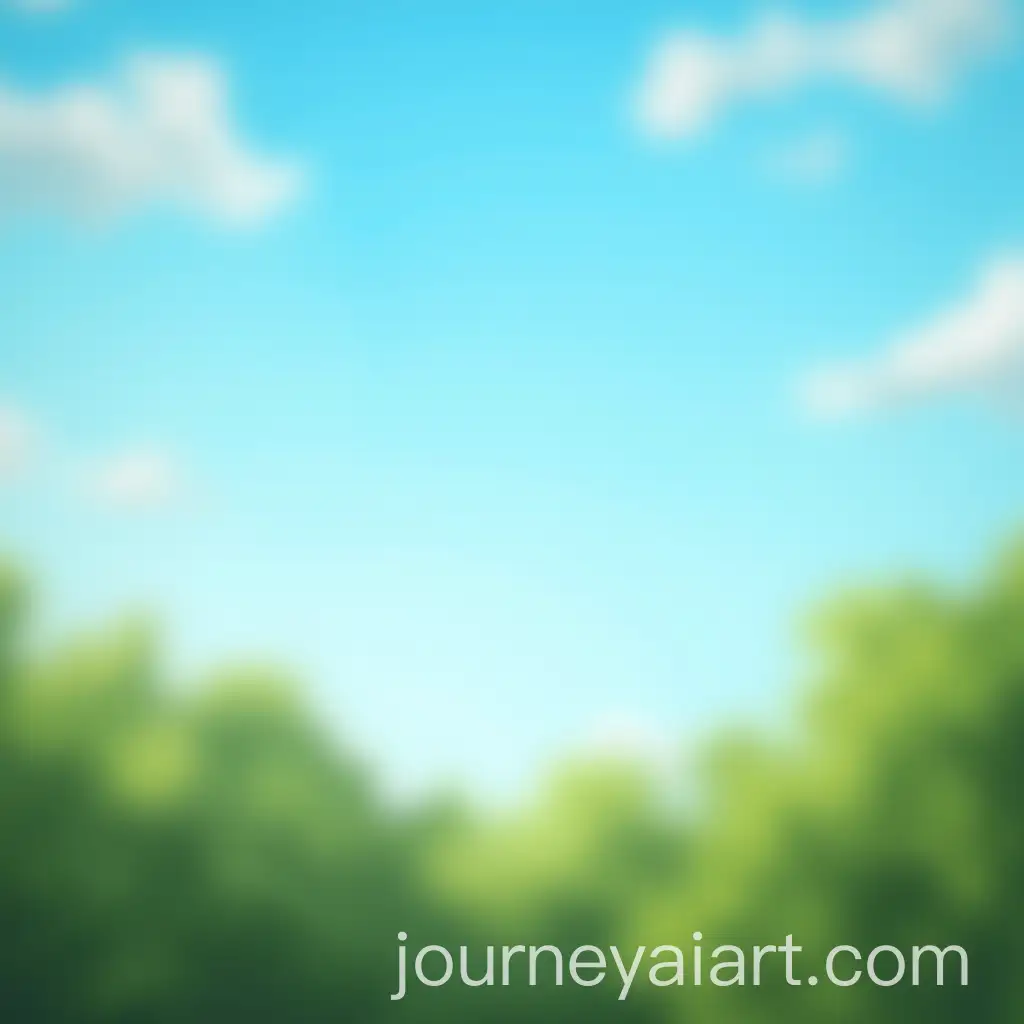 Serene-Forest-with-Bright-Blue-Sky-and-Fluffy-Clouds