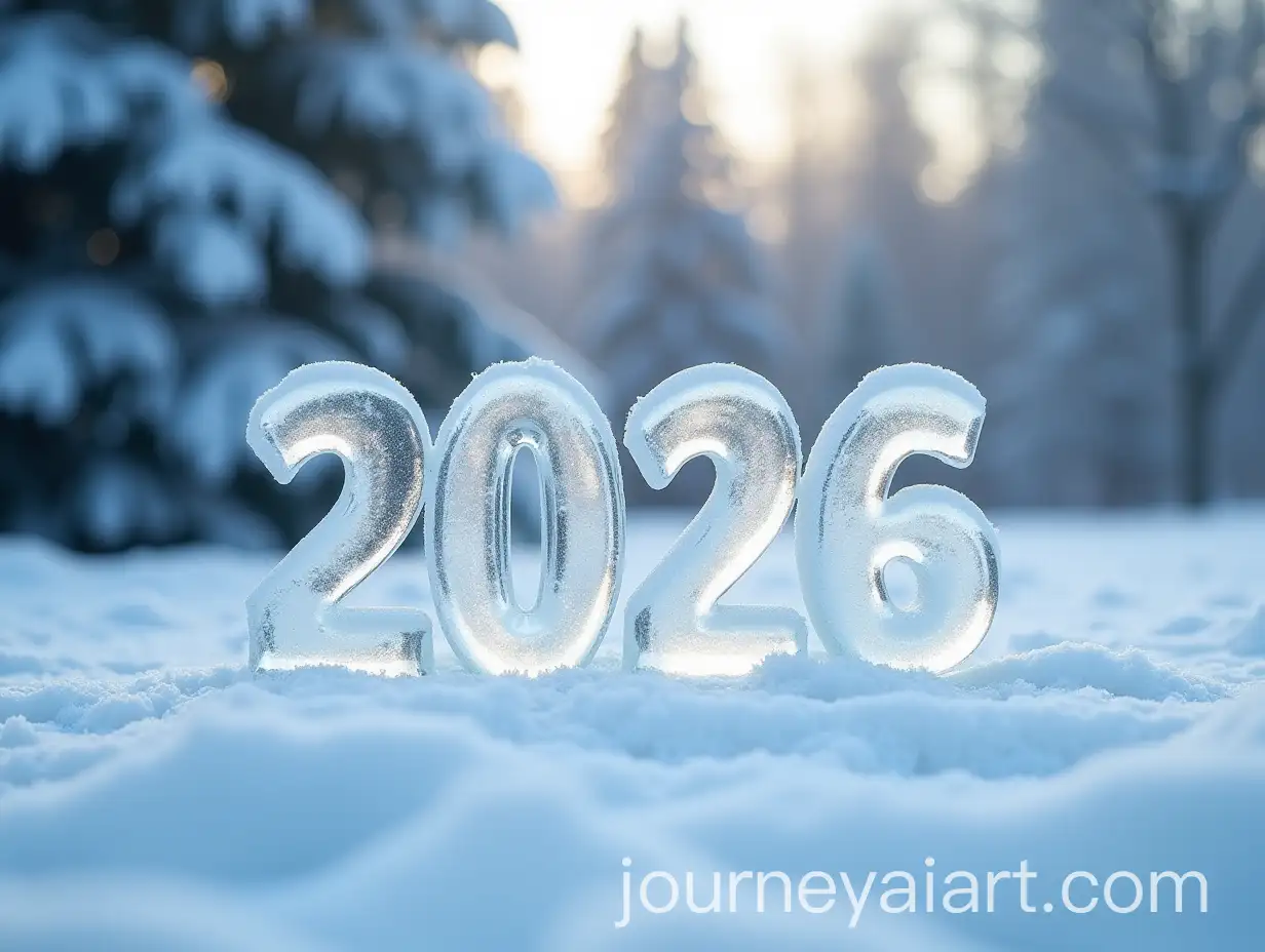 Magical-Winter-Scene-with-2026-Ice-Sculpture-in-Snowy-Field