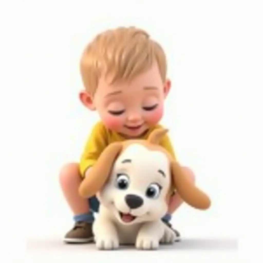 Child-Playing-with-Dog-in-DisneyStyle-3D-Rendering